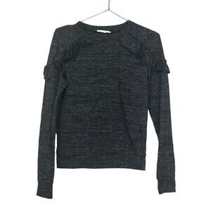 Gray Ruffle Sleeve Sweatshirt - Women's Size Small